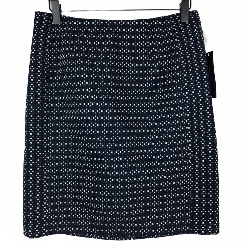 Tommy Hilfiger Pencil Skirt Navy White Lined Zip Size 2 NEW